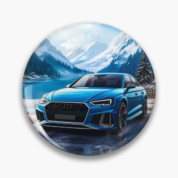 Item preview, Blue Audi RS Quattro In Alpine Winter, Sports Sedan In Mountains designed and sold by RevUpDesign.
