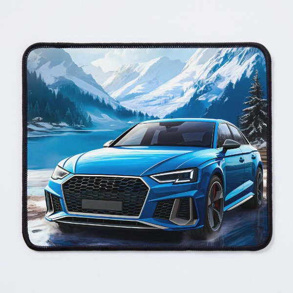 Item preview, Blue Audi RS Quattro In Alpine Winter, Sports Sedan In Mountains designed and sold by RevUpDesign.