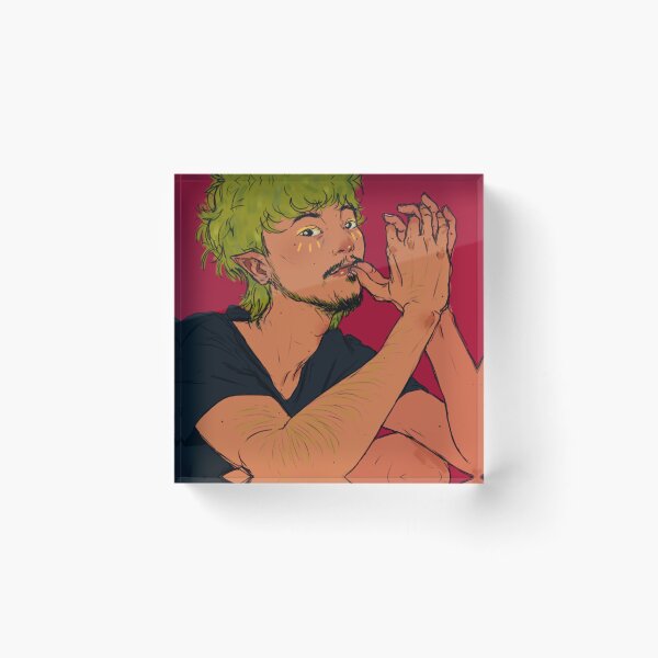 Item preview, Cool green haired boy with makeup designed and sold by kaelidem.