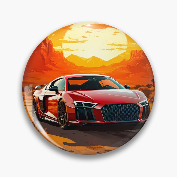 Item preview, Red Audi R8 Quattro In The Canyon At Sunset, Vibrant Desert Dusk Sports Car  designed and sold by RevUpDesign.