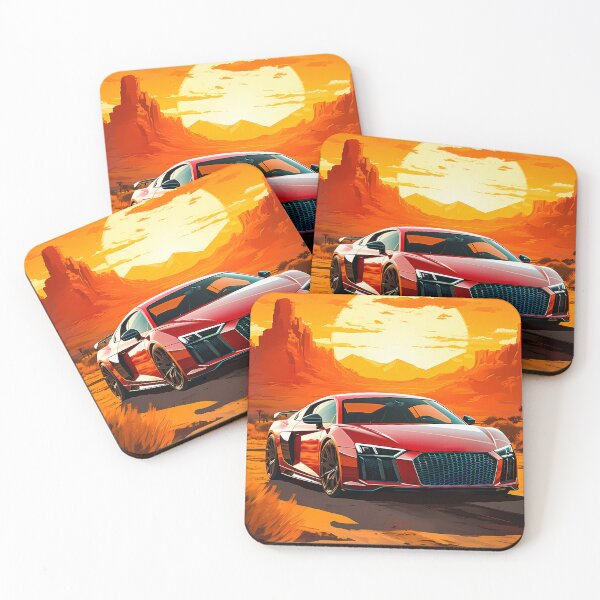 Item preview, Red Audi R8 Quattro In The Canyon At Sunset, Vibrant Desert Dusk Sports Car  designed and sold by RevUpDesign.