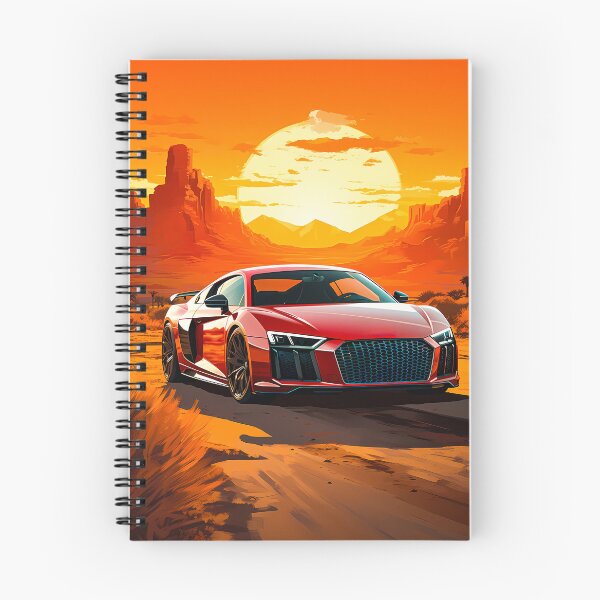 Item preview, Red Audi R8 Quattro In The Canyon At Sunset, Vibrant Desert Dusk Sports Car  designed and sold by RevUpDesign.
