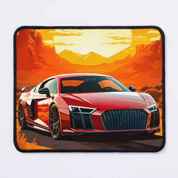 Item preview, Red Audi R8 Quattro In The Canyon At Sunset, Vibrant Desert Dusk Sports Car  designed and sold by RevUpDesign.