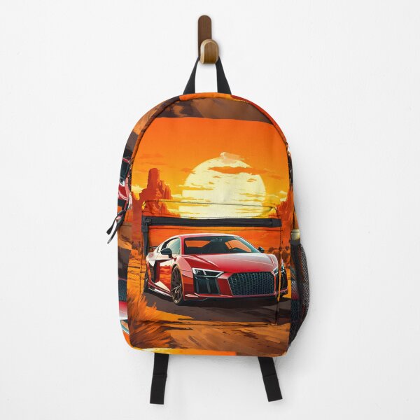 Item preview, Red Audi R8 Quattro In The Canyon At Sunset, Vibrant Desert Dusk Sports Car designed and sold by RevUpDesign.