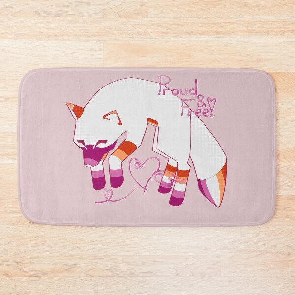 Item preview, Leaping fox with lesbian flag colors designed and sold by Very-Rad-Shop.
