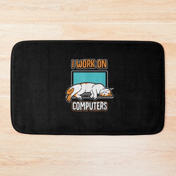 Item preview, I work on computers - Funny cat and computers shirt  designed and sold by StickChic.