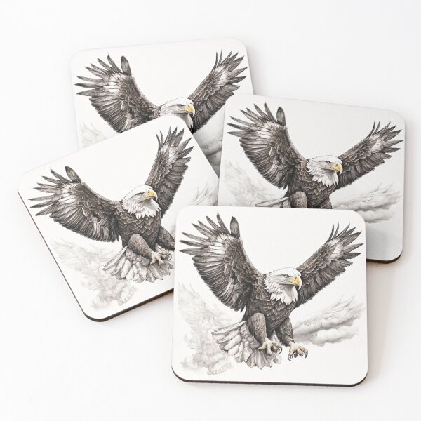 Item preview, Pencil drawn Bald Eagla High Quality Black and White Design designed and sold by Pencil-Art.