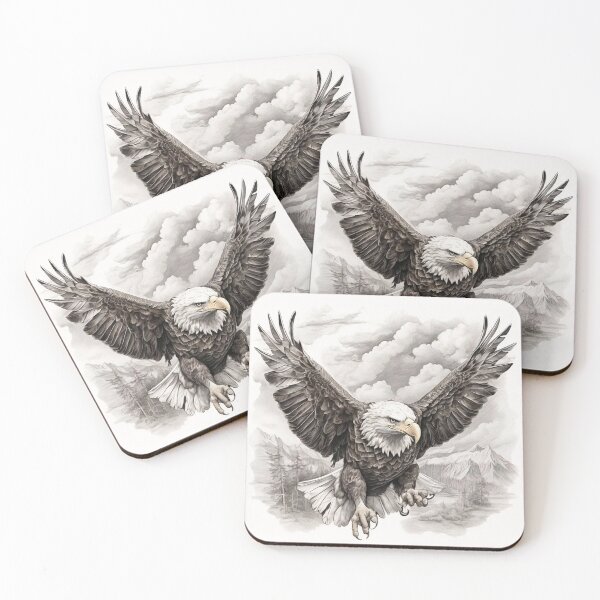 Item preview, Pencil drawn Bald Eagla High Quality Black and White Design designed and sold by Pencil-Art.