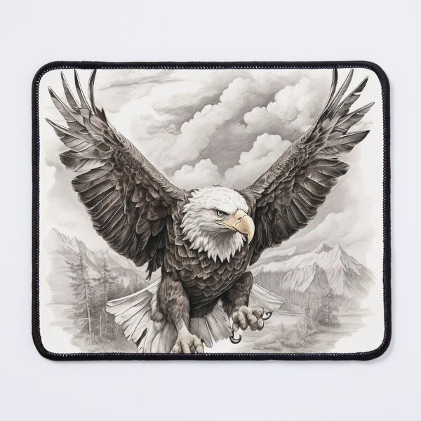Item preview, Pencil drawn Bald Eagla High Quality Black and White Design designed and sold by Pencil-Art.