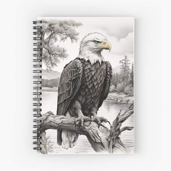 Item preview, Pencil drawn Bald Eagla High Quality Black and White Design designed and sold by Pencil-Art.