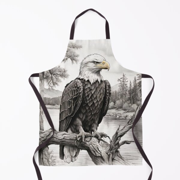 Item preview, Pencil drawn Bald Eagla High Quality Black and White Design designed and sold by Pencil-Art.