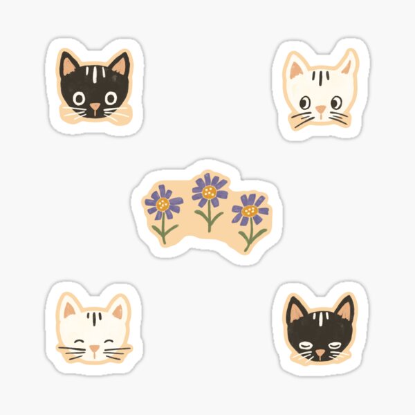 Item preview, Cat Faces and Flowers designed and sold by ohjessmarie.