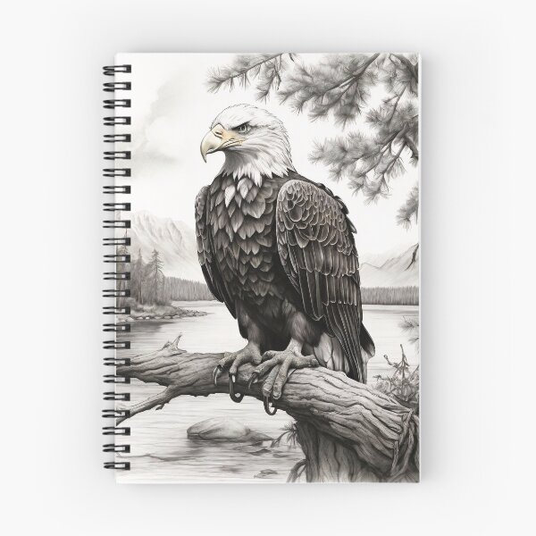 Item preview, Pencil drawn Bald Eagla High Quality Black and White Design designed and sold by Pencil-Art.