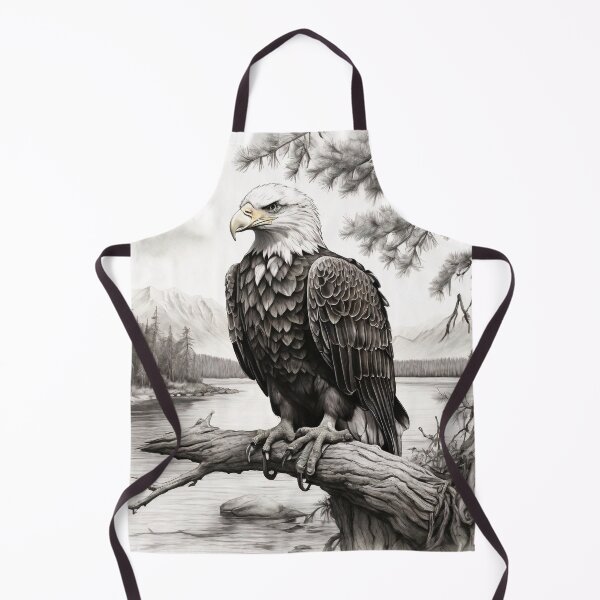 Item preview, Pencil drawn Bald Eagla High Quality Black and White Design designed and sold by Pencil-Art.