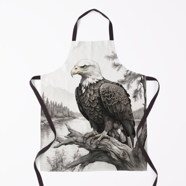 Item preview, Pencil drawn Bald Eagla High Quality Black and White Design designed and sold by Pencil-Art.
