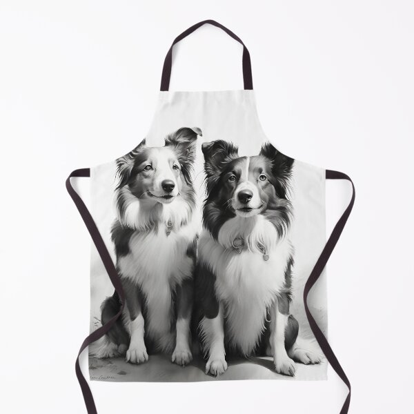 Item preview, Black and white australian shepherd pencil drawing designed and sold by Pencil-Art.