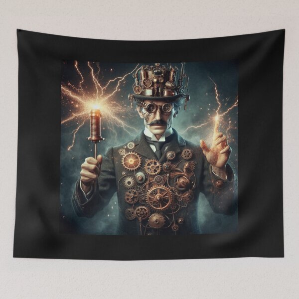 Item preview, Steampunk nikola tesla designed and sold by sevenmountains.