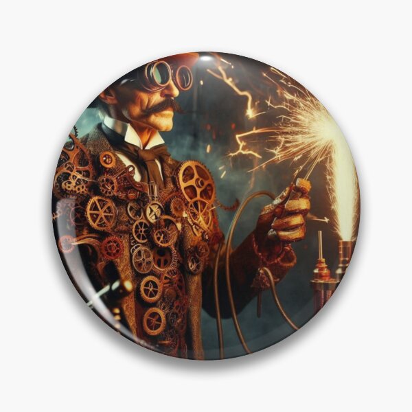 Item preview, Steampunk nikola tesla designed and sold by sevenmountains.