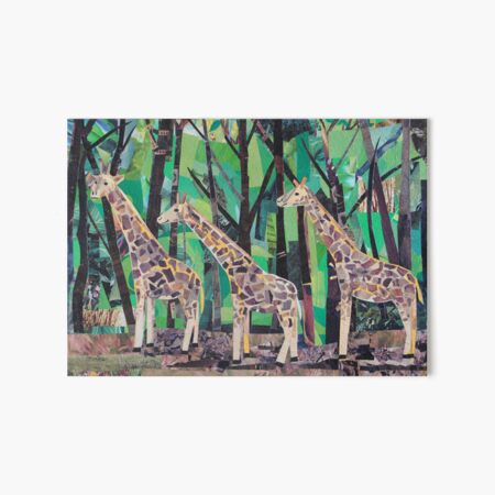 One, Two, Three Giraffes Art Board Print
