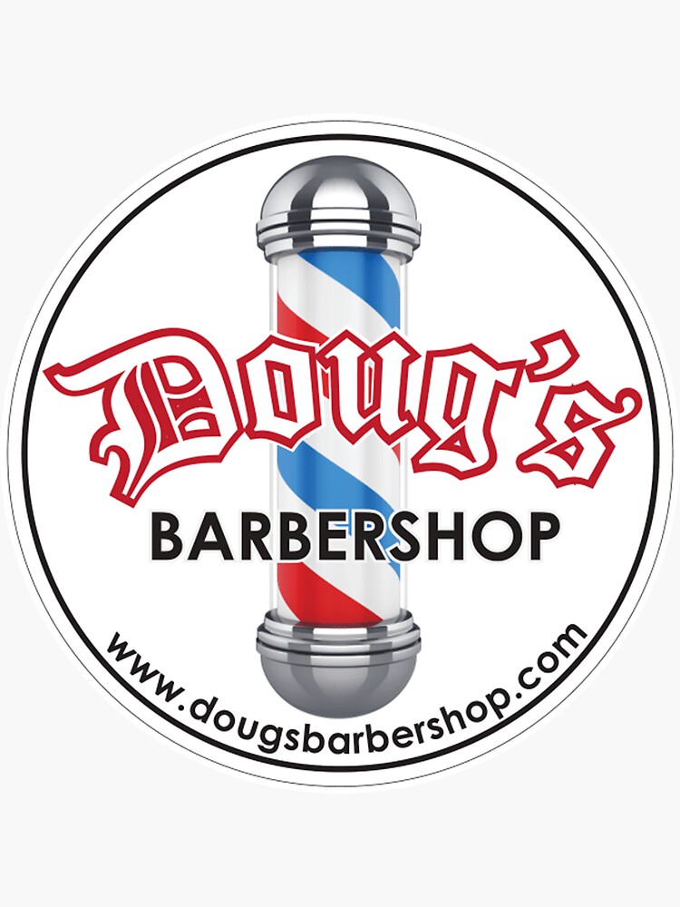 Thumbnail 3 of 3, Sticker, Doug's Barbershop Pole Logo and Website designed and sold by DougsBarbershop.