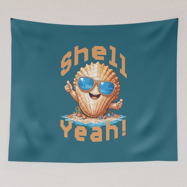 Item preview, Shell Yeah - Cool Seashell Summer Pun designed and sold by Ravensdesign.