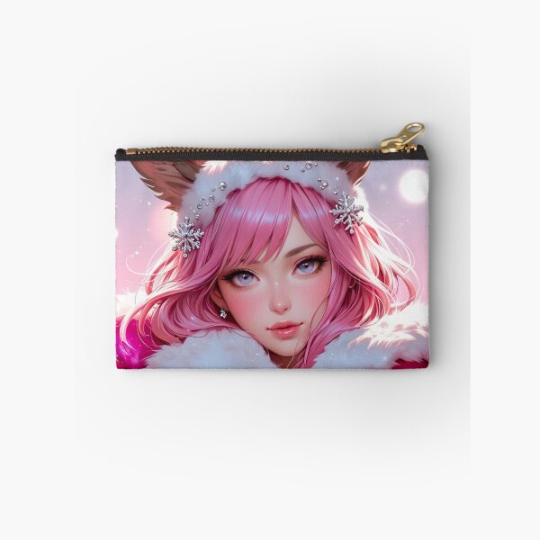 Item preview, Christmas Anime Girl In Pink Furry Christmas Outfit designed and sold by PinkGoddessLove.