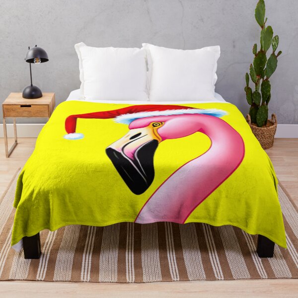 Item preview, Christmas Flamingo With Santa Hat | Yellow designed and sold by PinkGoddessLove.