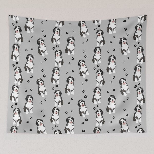 Item preview, Black and white Bernedoodle designed and sold by goldendoodlepup.