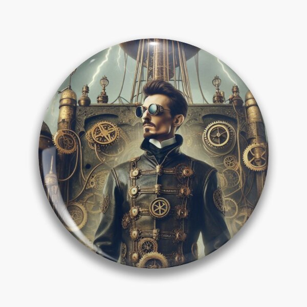 Item preview, Steampunk nikola tesla designed and sold by sevenmountains.