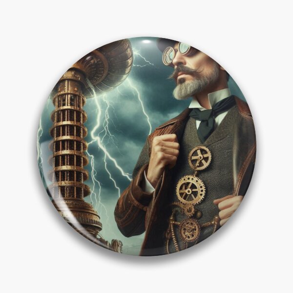 Item preview, Steampunk nikola tesla designed and sold by sevenmountains.
