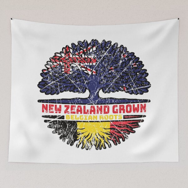 Item preview, Belgium Belgian New Zealander New Zealand Tree Roots Flag designed and sold by FlagX.