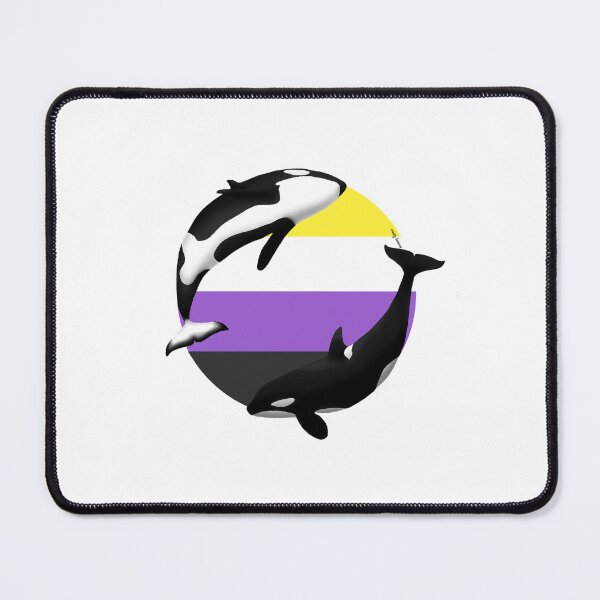 Item preview, Orca Nonbinary Pride Flag designed and sold by livinseas.