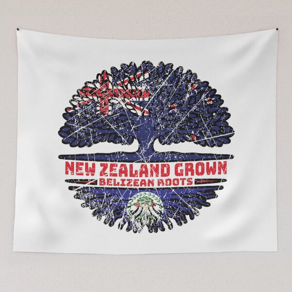 Item preview, Belize Belizean New Zealander New Zealand Tree Roots Flag designed and sold by FlagX.