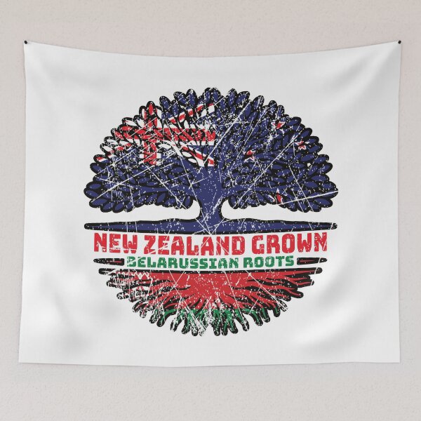 Item preview, Belarus Belarusian Belarussian New Zealander New Zealand Tree Roots Flag designed and sold by FlagX.