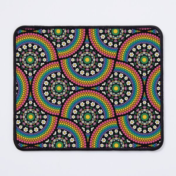 Item preview, Maximalist Rainbow Daisy Dot The Difference Mandala Art Deco Fans designed and sold by Triplicate Limited.