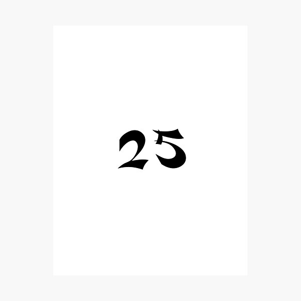 Item preview, 25, twenty-five, black, shangai designed and sold by Numbers-Art.