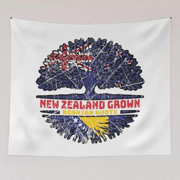 Item preview, Bosnia Bosnian New Zealander New Zealand Tree Roots Flag designed and sold by FlagX.