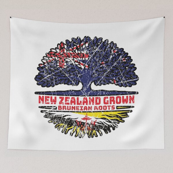 Item preview, Brunei Bruneian New Zealander New Zealand Tree Roots Flag designed and sold by FlagX.