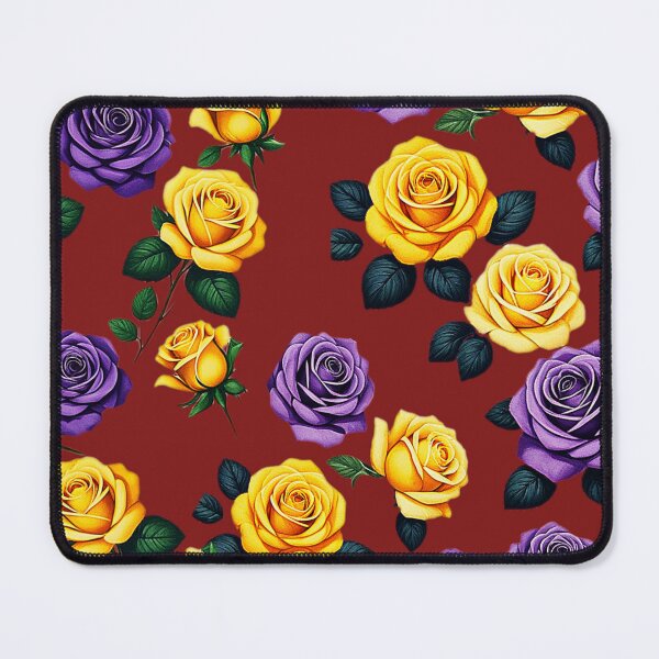 Artikelvorschau, „Gelbe und violette Rosen auf schwarzem Hintergrund“ entworfen und verkauft von NMProductos.