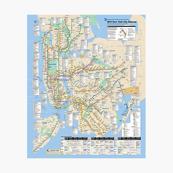 Aperçu de l'œuvre CARTE DU MÉTRO DE NEW YORK - Manhattan - Bronx - East Side créée et vendue par PIXEL POP DESIGNS - Beyond the Norm!.