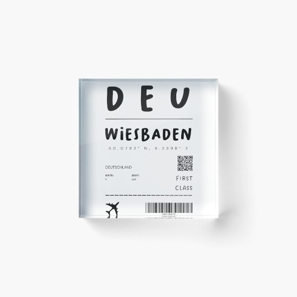 Artikelvorschau, Wiesbaden | Flugticket Design | Reisen | Touristen entworfen und verkauft von RM-Journey.