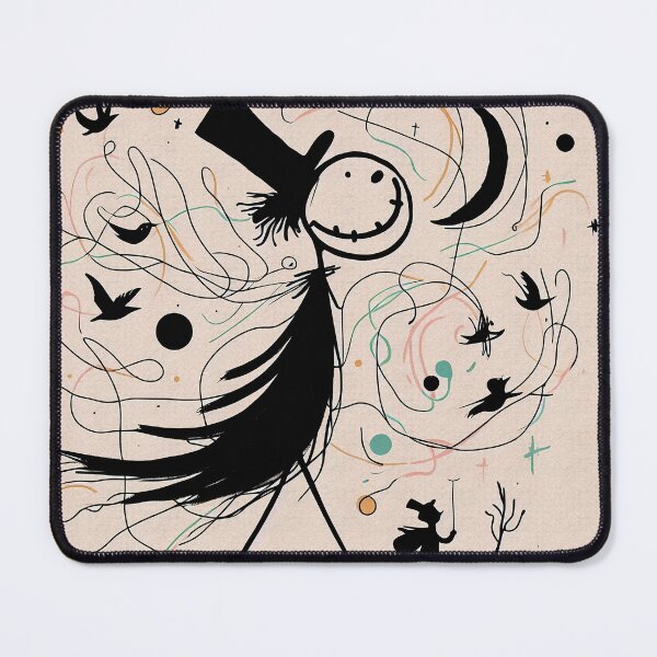 Item preview, Mysterious Man Walking | Surreal Art | Geometric & Linear Figures | Moon, Birds & Stars | Minimalist Design designed and sold by GOATMATCH.