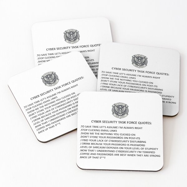 Item preview, Cyber Security Task Force Funny Quotes designed and sold by SportsT-Shirts.