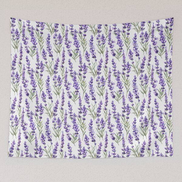 Item preview, Watercolour lavender fields seamless - Watercolour Paintings, Tea Herbs, Nature and Perfume, Lavender flowers field background. designed and sold by Bizgiv.