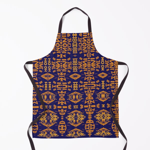 Item preview, Abstract Heiroglyphs in blue and gold designed and sold by OwlWorks.