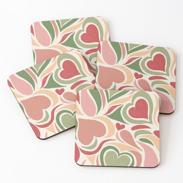 Item preview, Strawberry Matcha Colored Hearts designed and sold by Noona's Prints.