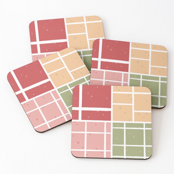 Item preview, Strawberry Matcha Scheme Squares designed and sold by Noona's Prints.