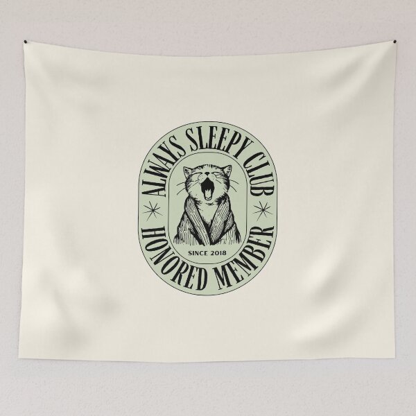 Item preview, Always Sleepy Club: Honored Member Cute Cat designed and sold by HELL0WBELLO.