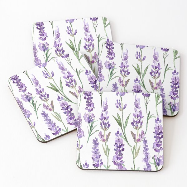 Item preview, Watercolour lavender fields seamless - Watercolour Paintings, Tea Herbs, Nature and Perfume, Lavender flowers field background. designed and sold by Bizgiv.