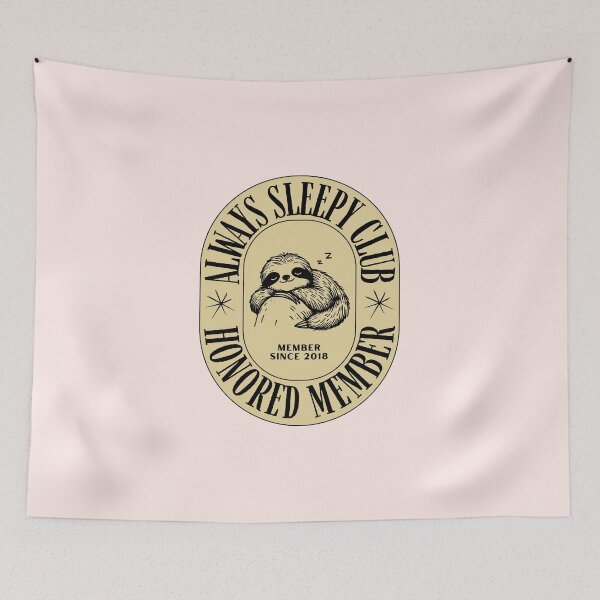 Item preview, Always Sleepy Club: Honored Member Sleeping Sloth designed and sold by HELL0WBELLO.